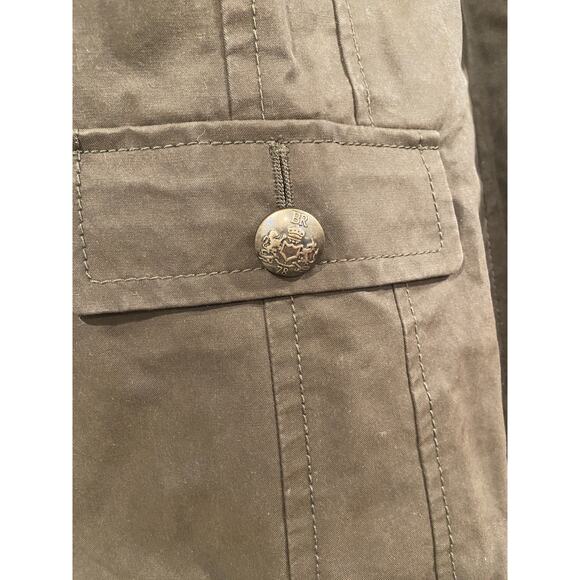 Banana Republic Trench Coat Jacket Women's M Green Ruffled Belted, Preppy - Picture 4 of 6